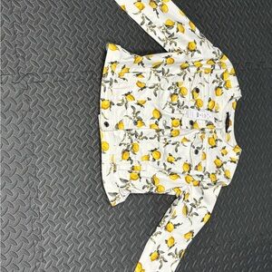 White House Black Market Lemon Pattern Jacket